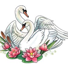 Схема вышивки «лебеди»