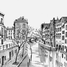 Схема вышивки «городской пейзаж»