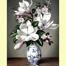 Схема вышивки «Цветы магнолии.»