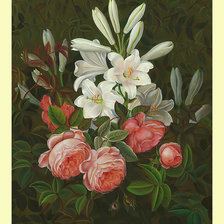 Схема вышивки «Розы и лилии.»