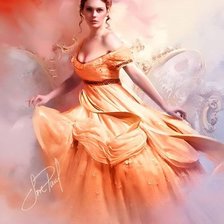 Схема вышивки «Девушка в оранжевом»