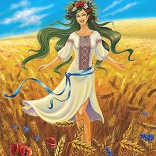 Схема вышивки «Девушка в поле»