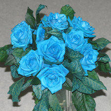 Схема вышивки «Букет голуых роз»