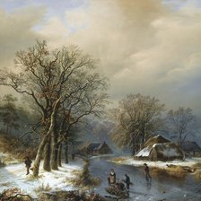 Схема вышивки «v zime na rieke»