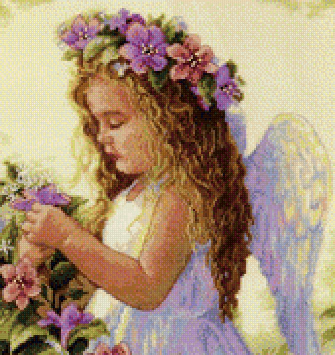 Ангел - девочка, цветы, ангел - предпросмотр