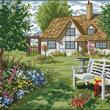 Схема вышивки «живописный дворик»