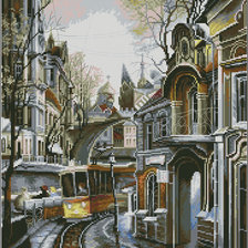 Схема вышивки «улочка города»