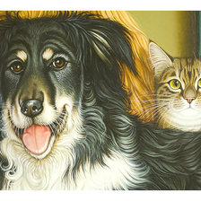 Схема вышивки «Серия "Животные". Вот такие вот друзья»