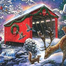 Схема вышивки «Крытый мост»