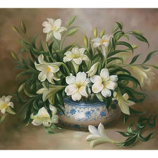 Схема вышивки «Белые лилии.»