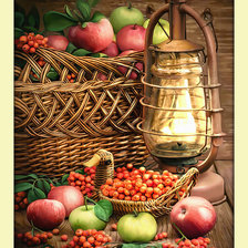 Схема вышивки «Натюрморт с рябиной.»