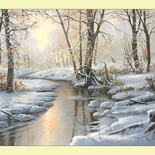 Схема вышивки «Зимняя река.»