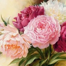 Схема вышивки «пионы»