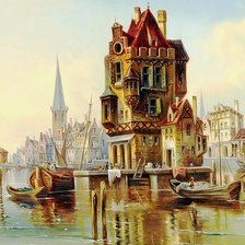 Схема вышивки «город на воде»