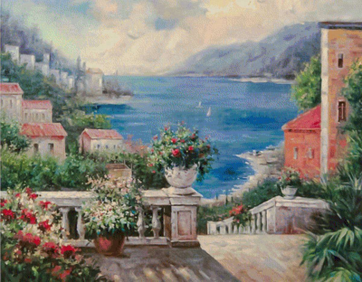 Sea View. - seascapes.flowers and gardens. - предпросмотр
