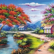 Схема вышивки «у реки»