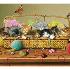 Схема вышивки «Котики.)»