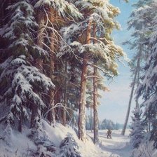 Схема вышивки «зимний пейзаж»