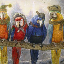 Схема вышивки «Попугайчики»