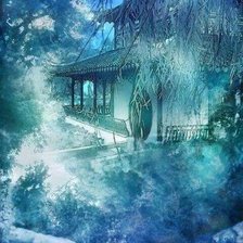 Схема вышивки «Дом в лесу»