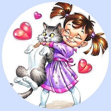 Схема вышивки «люблю кота»