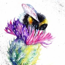 Схема вышивки «Пчела на репейнике»