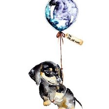 Схема вышивки «Щенок на шаре»