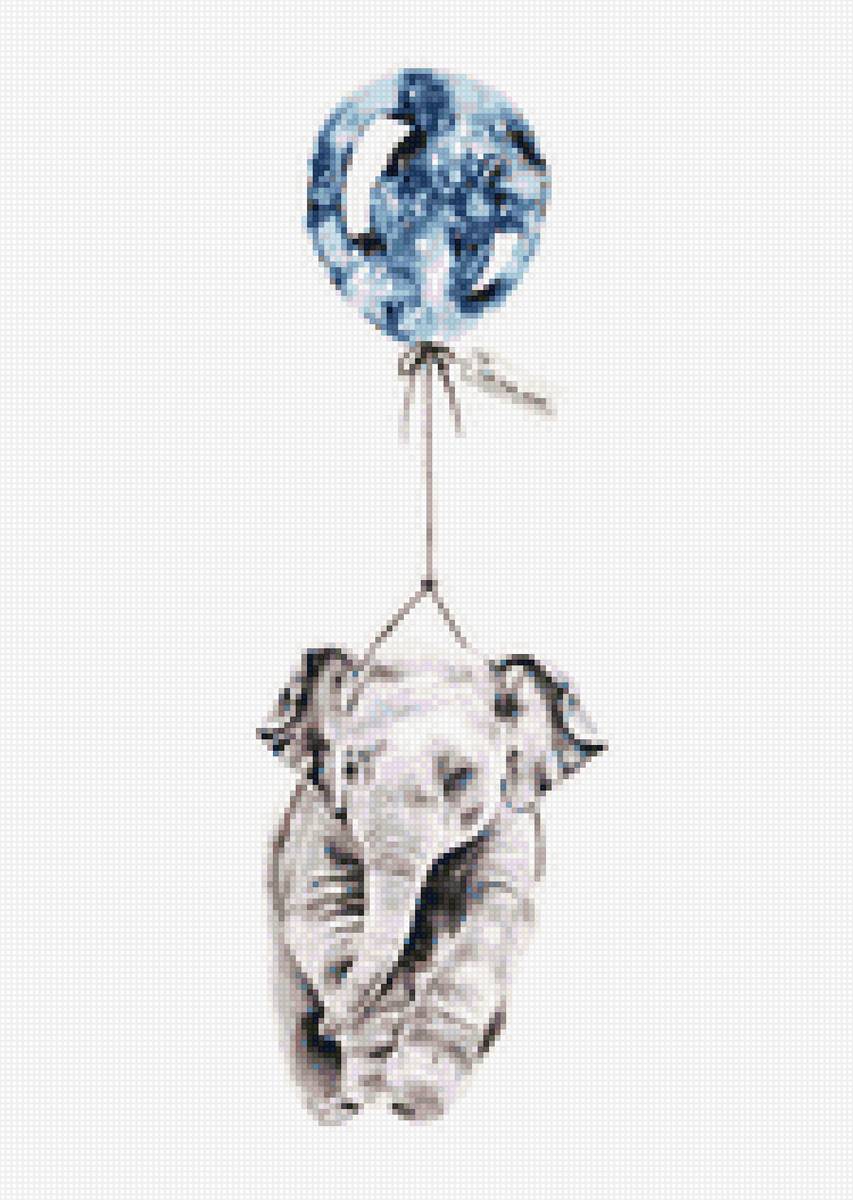 Слоненок на шаре - животные - предпросмотр