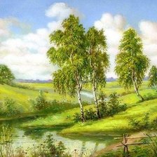 Схема вышивки «пейзаж»