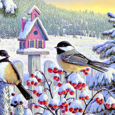 Схема вышивки «Синички»