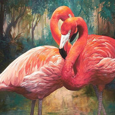 Схема вышивки «фламінго»