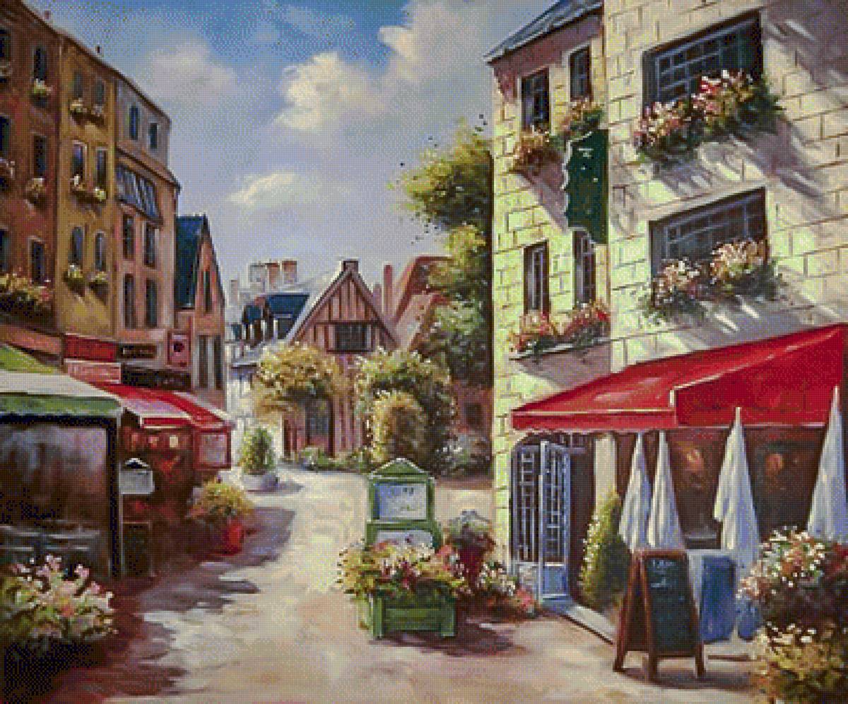 Summer Cafe. - ruslan smorodinov paintings.scenarys.flowers and gardens - предпросмотр