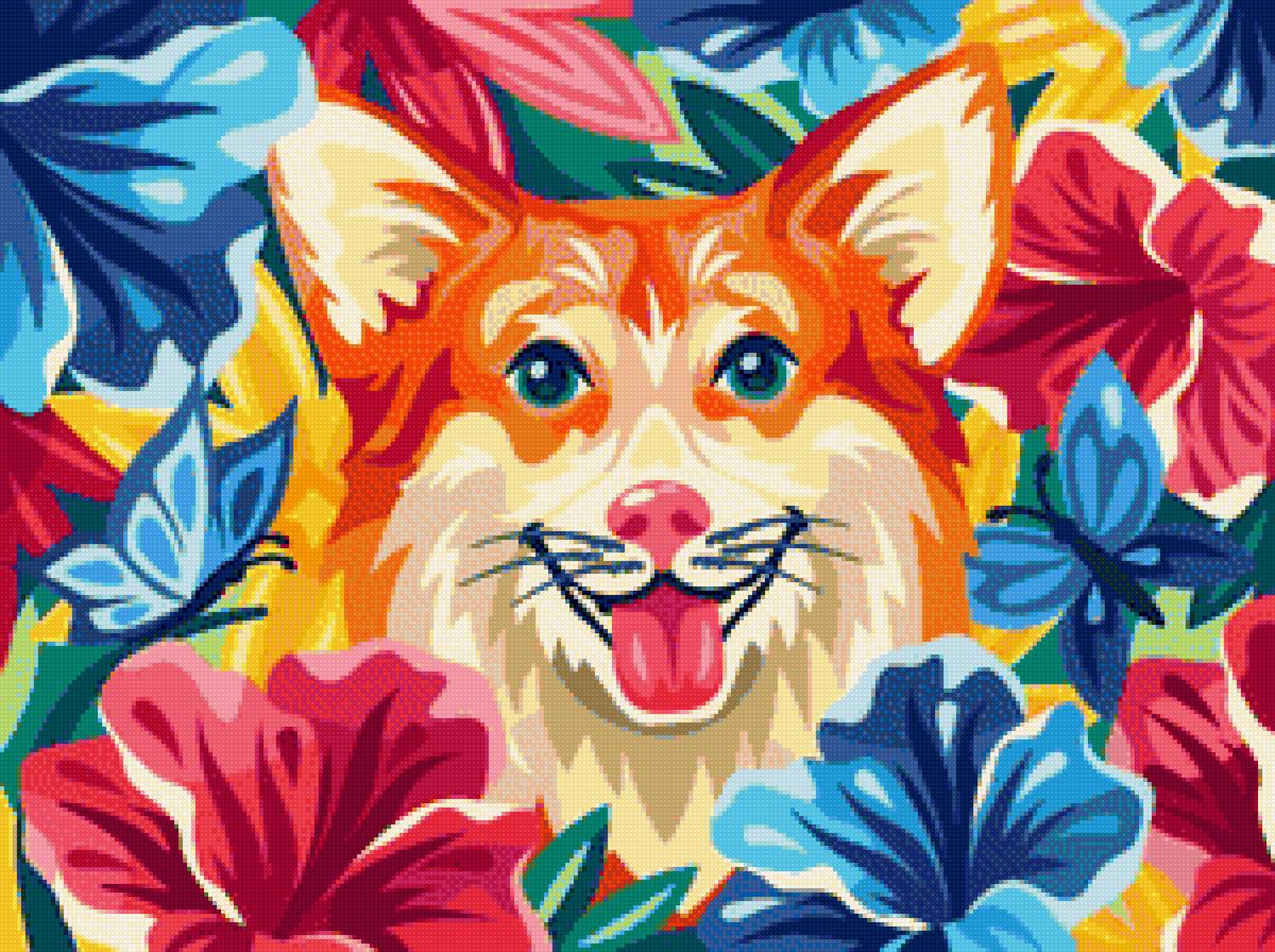 Друг - собака, дружба, цветы, щенок, друг - предпросмотр