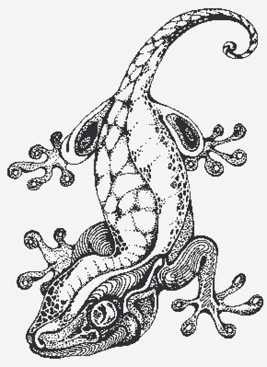 Ящерка - монохром - предпросмотр