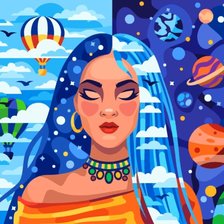 Схема вышивки «Небесная красавица»