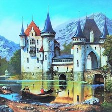 Схема вышивки «Рыбачок у замка»