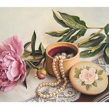 Схема вышивки «Пион.»