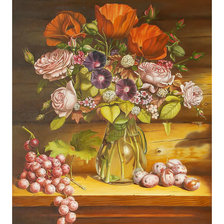 Схема вышивки «Цветочный натюрморт.»