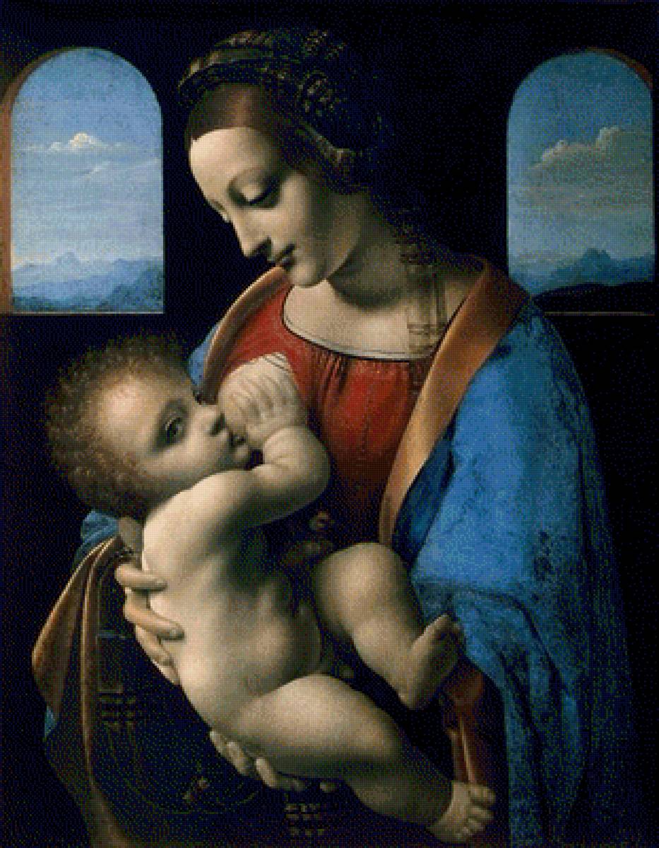 Madonna Litta (Madonna and the Child) - madonna litta by leonardo da vinci, 1490 - предпросмотр