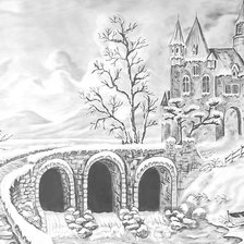 Схема вышивки «замок карандашом»