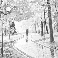 Схема вышивки «пейзаж карандашом»