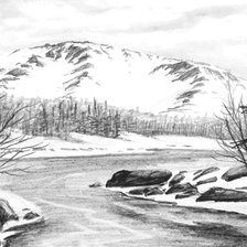 пейзаж карандашом