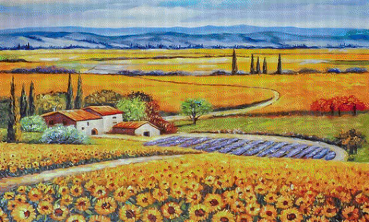 Sun Field.Landscape. - ruslan smorodinov paintings.scenarys.flowers and gardens - предпросмотр