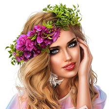 Схема вышивки «момиче с венец»