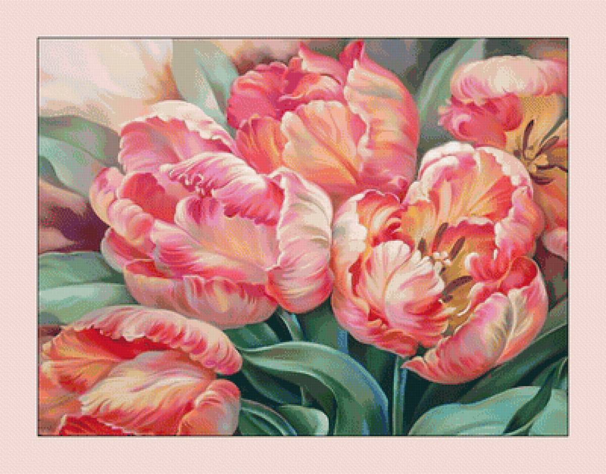 Тюльпаны. - живопись, тюльпаны, цветы, букет - предпросмотр