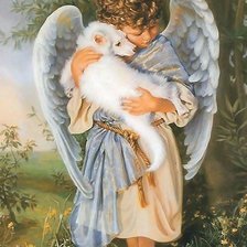 Схема вышивки «ангел с собакой»