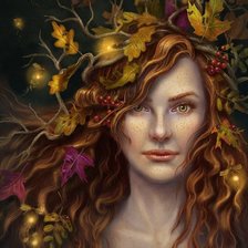 Схема вышивки «девочка осен»