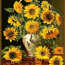 Схема вышивки «подсолнухи»