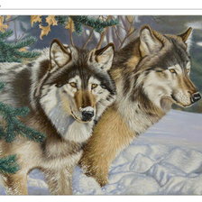 Схема вышивки «Волки»