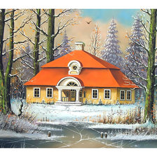 Схема вышивки «Зимний пейзаж.»